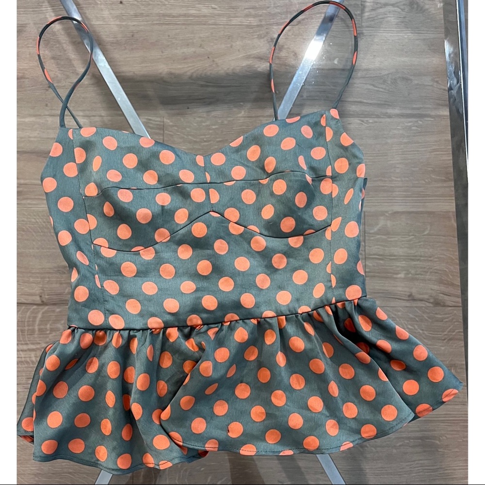 Spaghetti Strap Peplum Bustier Top
